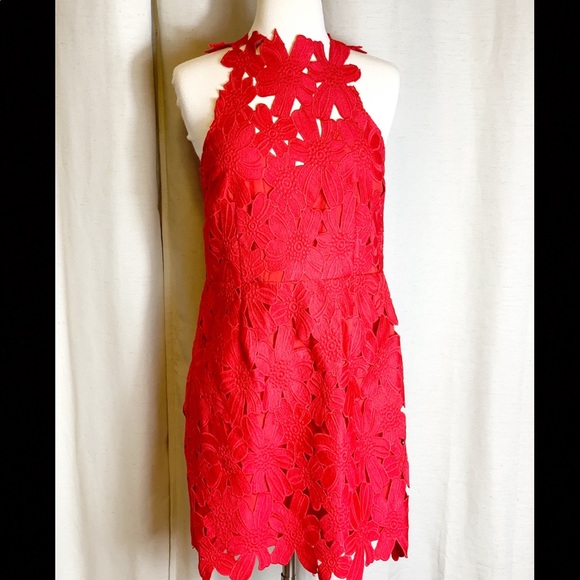 Saylor for Free People Jessa Red Lace Dress - Picture 3 of 12